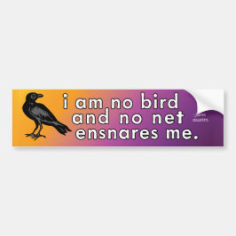 Ich bin kein Vogel und keine Netzensnade mich - Ja Autoaufkleber