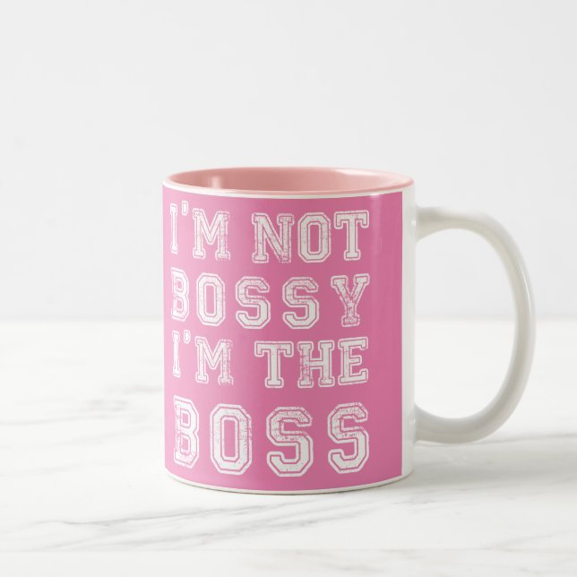 Ich bin keine Bossy-Tasse Zweifarbige Tasse (Rechts)
