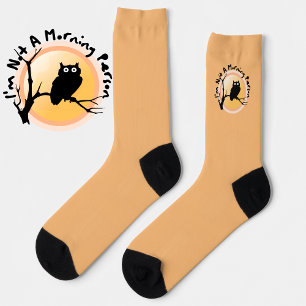 Ich bin keine Frühaufsteherin lustiger Eulen-Spruc Socken