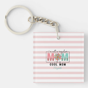 Ich bin keine normale Mama Pink Stripes Schlüsselanhänger