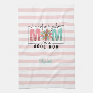 Ich bin keine normale Mama Pinke Streifen Geschirrtuch