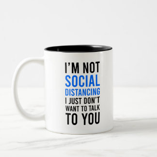 Ich bin keine soziale Distanz Zweifarbige Tasse