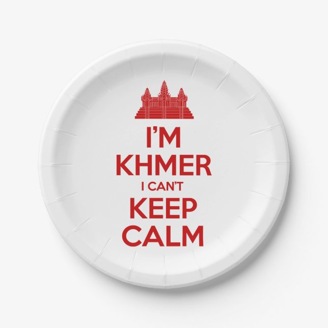 Ich bin Khmer, ich kann nicht Calm Behalten Pappteller (Vorderseite)