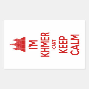 Ich bin Khmer, ich kann nicht Calm Behalten Rechteckiger Aufkleber