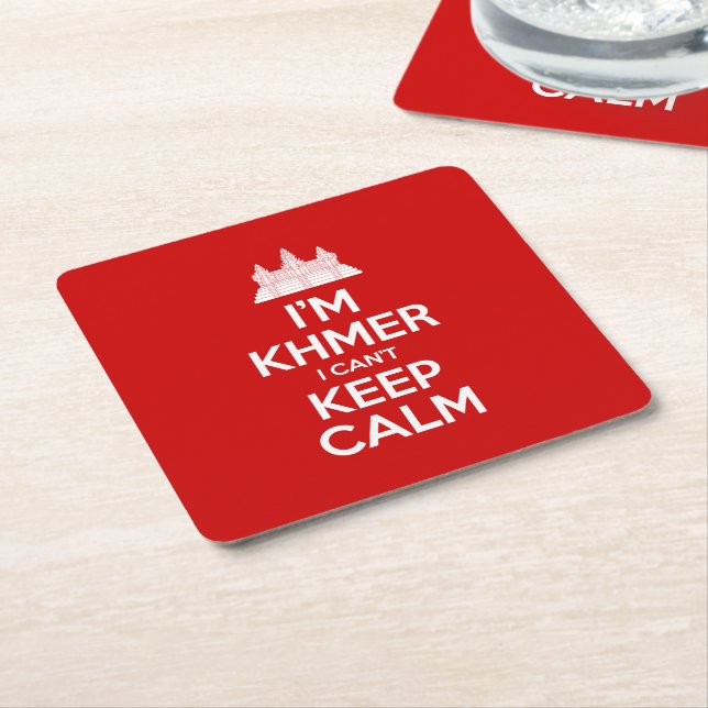 Ich bin Khmer, ich kann nicht Calm Behalten Rechteckiger Pappuntersetzer (angewinkelt)