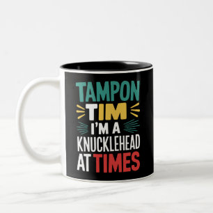 Ich bin Knucklehead bei der Times Tim Walz Debate  Zweifarbige Tasse