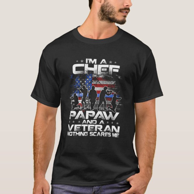 Ich bin Koch eines Papas und ein Veteran nichts ka T-Shirt (Vorderseite)