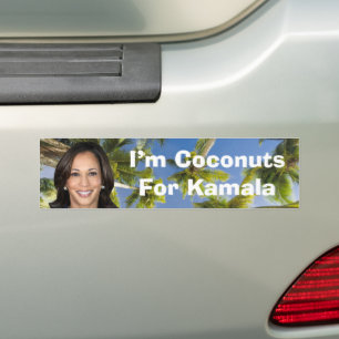 Ich bin Kokosnüsse für Kamala Autoaufkleber