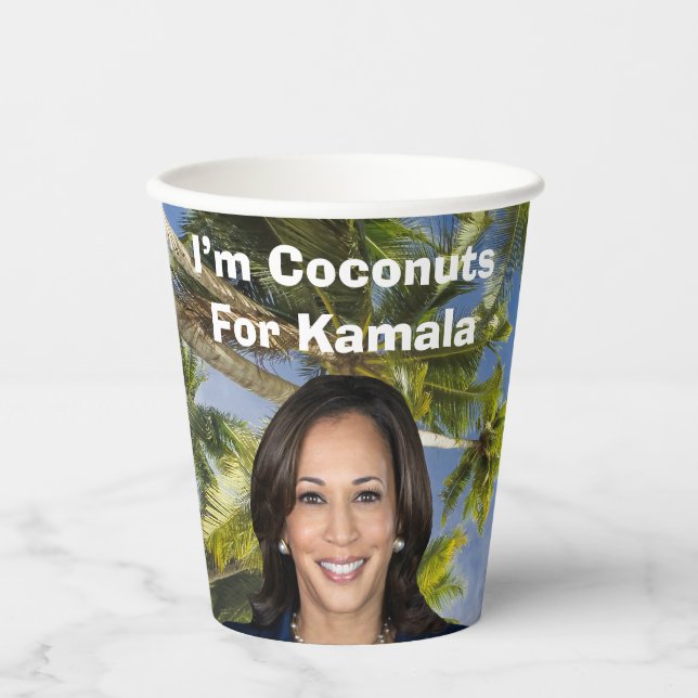Ich bin Kokosnüsse für Kamala Pappbecher (Vorderseite)