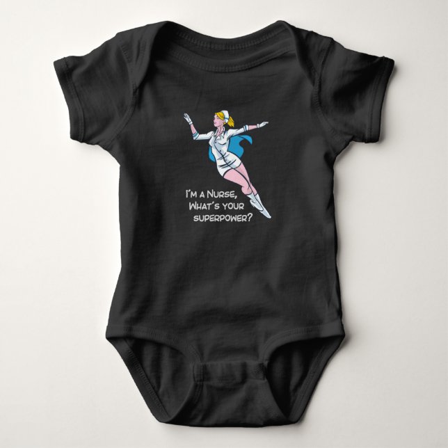 Ich bin Krankenschwester, was deine Supermacht ist Baby Strampler (Vorderseite)