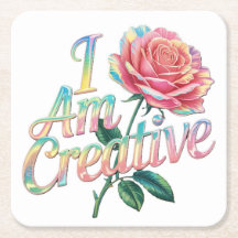 Ich bin kreatives Rosa Untersetzer Set