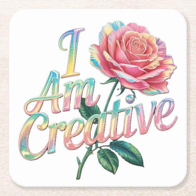 Ich bin kreatives Rosa Untersetzer Set (Vorderseite)