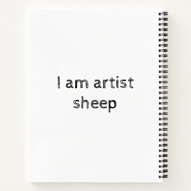 Ich bin Künstler Schaf Merchandise Notizbuch (Rückseite)