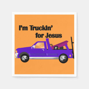 Ich bin Lastwagen für Jesus (Tow Truck) Serviette