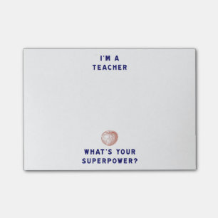 Ich bin Lehrer [Apfel] Was ist deine Supermacht? Post-it Klebezettel