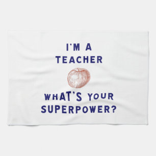 Ich bin Lehrerin [Apfel] Was ist deine Supermacht? Handtuch