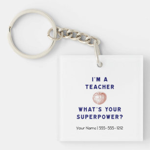 Ich bin Lehrerin [Apfel] Was ist deine Supermacht? Schlüsselanhänger