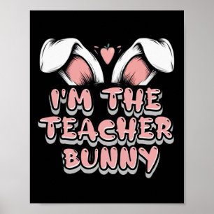 Ich bin Lehrerin Bunny Matching Family Osterfest P Poster