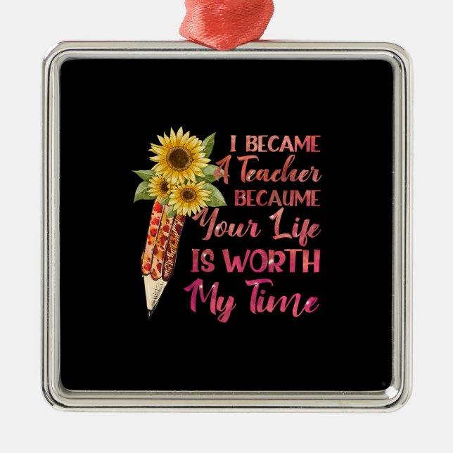 Ich bin Lehrerin geworden Ornament Aus Metall (Vorne)