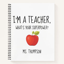 Ich bin Lehrerin, was ist deine Supermacht? Notizb Notizbuch