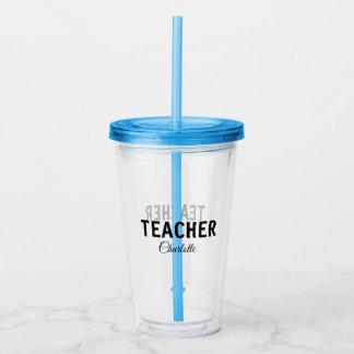Ich bin Lehrschule Fügen Sie Ihren Namen Text simp Acryltrinkbecher