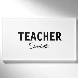 Ich bin Lehrschule Fügen Sie Ihren Namen Text simp Namenschild