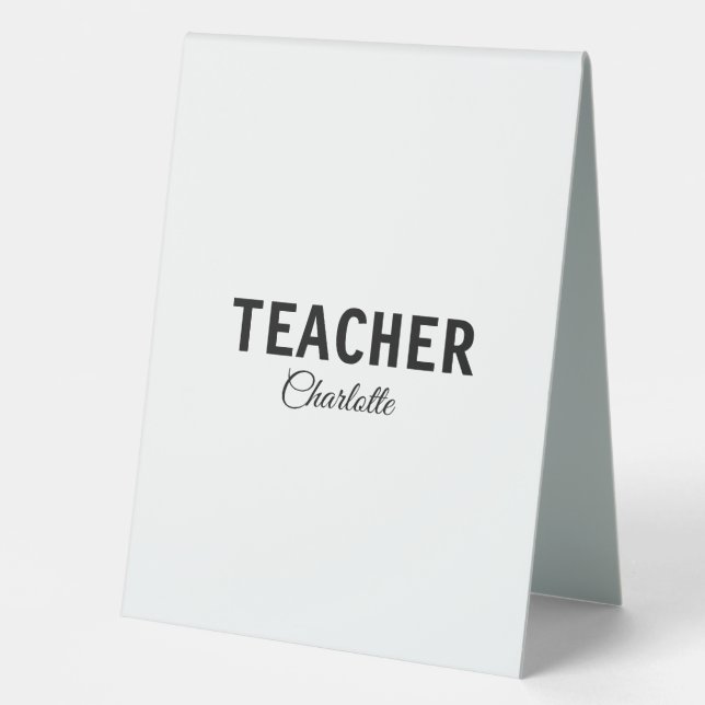 Ich bin Lehrschule Fügen Sie Ihren Namen Text simp Tischaufsteller (Vorderseite)