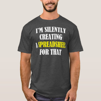 Ich bin leise dabei, eine Tabellenkalkulation für T-Shirt