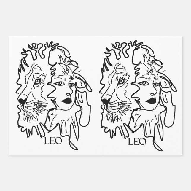 Ich bin LEO Geschenkpapier Set (Vorderseite)