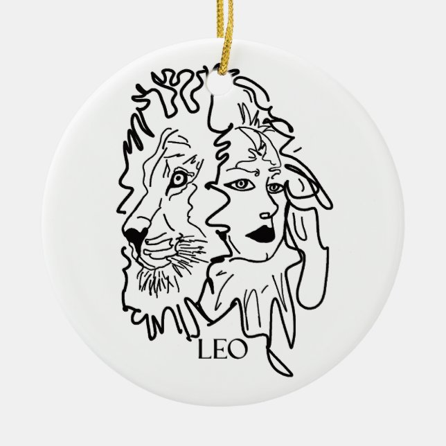 Ich bin LEO Keramik Ornament (Vorne)