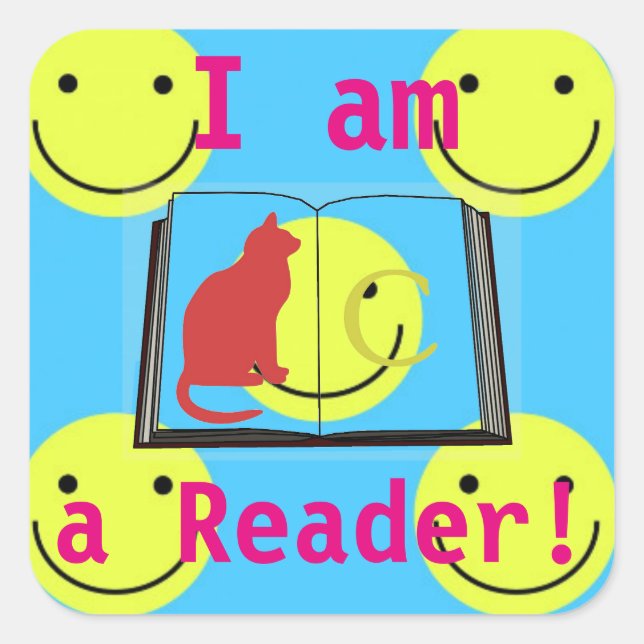 Ich bin Lesersticker Quadratischer Aufkleber (Vorderseite)
