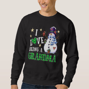 Ich bin Liebe, eine Oma Buffalo Kariert Snowman Ch Sweatshirt