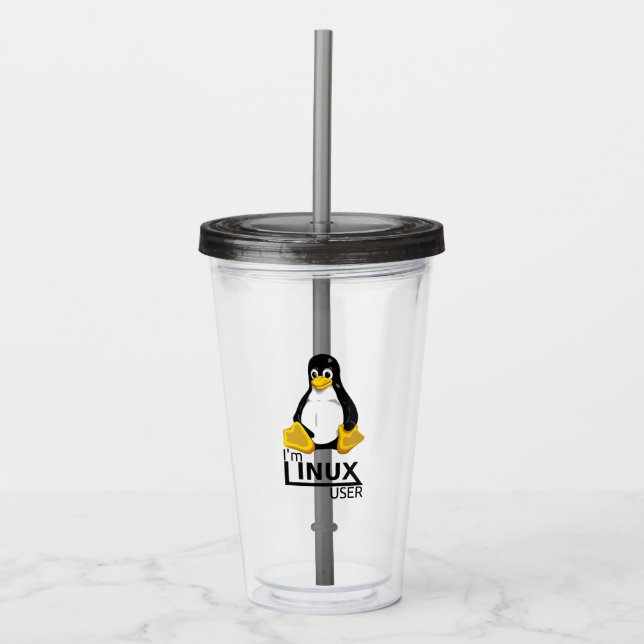 Ich bin Linux-Benutzer Acryltrinkbecher (Vorderseite)