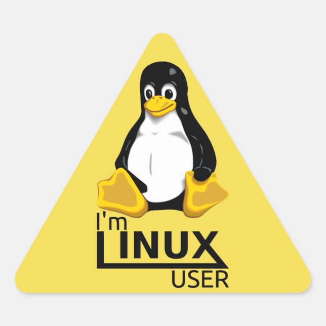 Ich bin Linux-Benutzer Dreieckiger Aufkleber (Vorderseite)