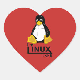 Ich bin Linux-Benutzer Herz-Aufkleber
