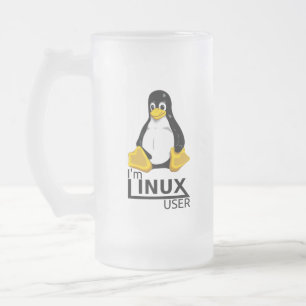 Ich bin Linux-Benutzer Mattglas Bierglas