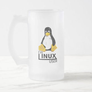 Ich bin Linux-Benutzer Mattglas Bierglas