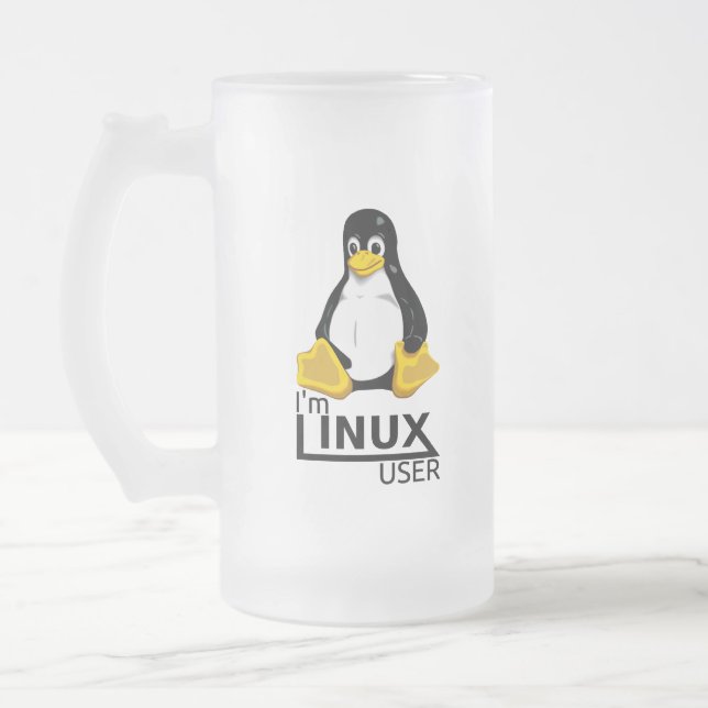 Ich bin Linux-Benutzer Mattglas Bierglas (Links)