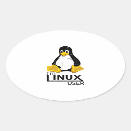 Ich bin Linux-Benutzer Ovaler Aufkleber