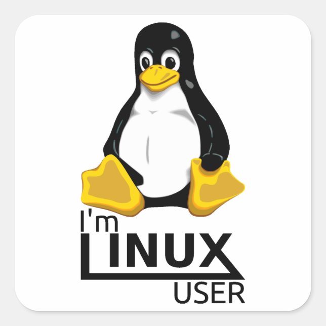 Ich bin Linux-Benutzer Quadratischer Aufkleber (Vorderseite)
