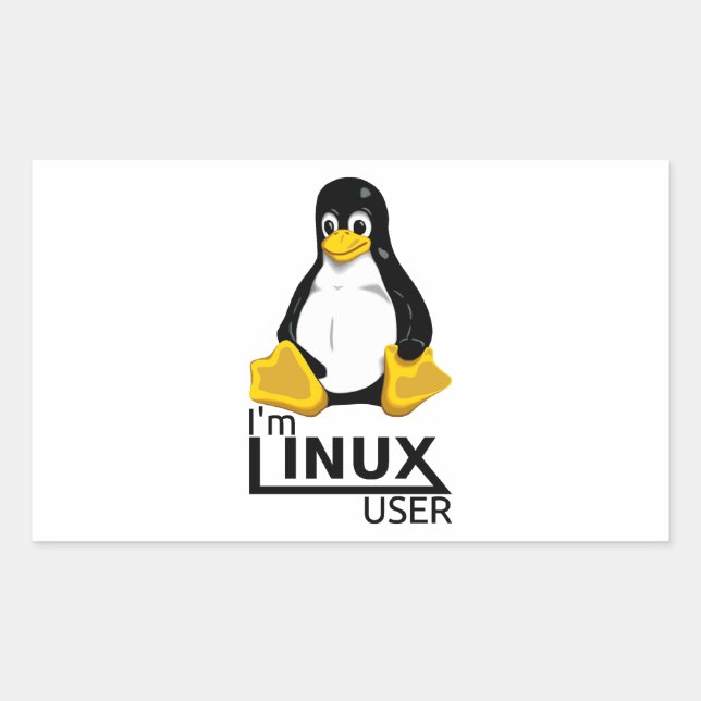 Ich bin Linux-Benutzer Rechteckiger Aufkleber (Vorderseite)