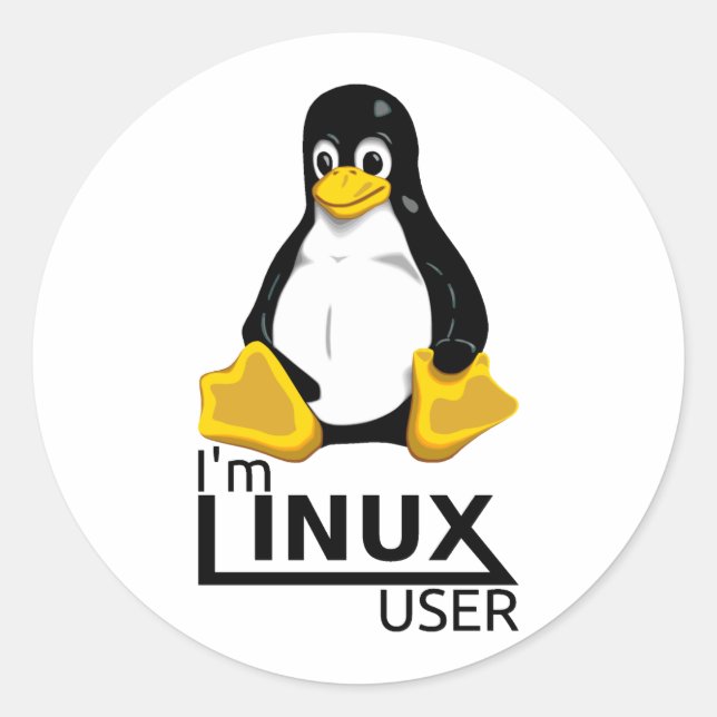 Ich bin Linux-Benutzer Runder Aufkleber (Vorderseite)