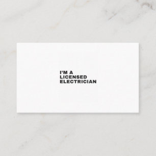 ICH BIN LIZENZIERTER ELEKTRIZITÄT VISITENKARTE