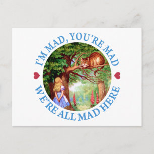 ICH BIN MAD, DU BIST MAD, WIR SIND ALLE HIER MAD. POSTKARTE
