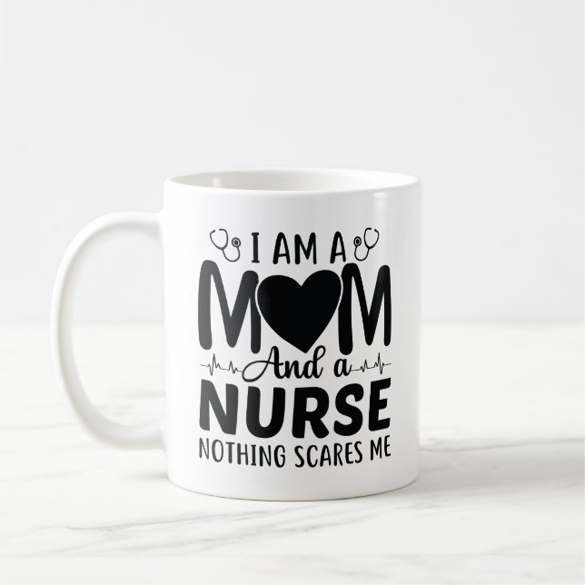 Ich bin Mama und Krankenschwester Kaffeetasse (Links)