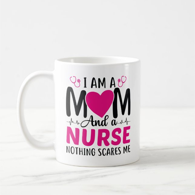 Ich bin Mama und Krankenschwester Kaffeetasse (Links)