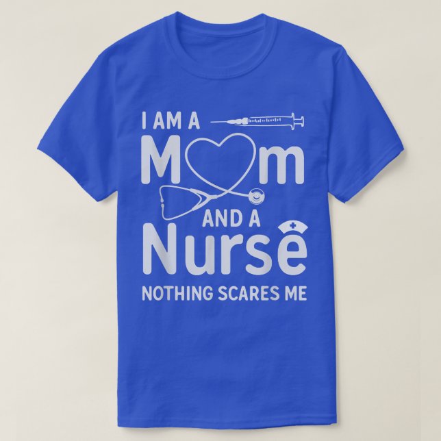 Ich bin Mama und Krankenschwester nichts interessi T-Shirt (Design vorne)