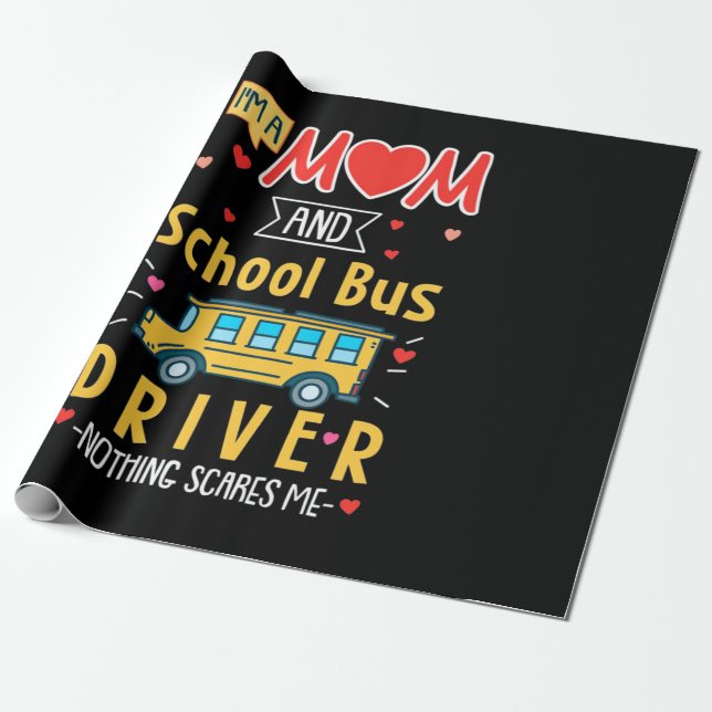 Ich bin Mama- und Schulbusfahrer Geschenkpapier (Ungerollt)