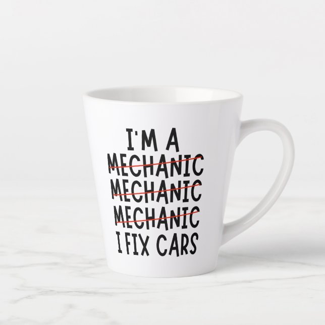 Ich bin Mechaniker, ich repariere Autos, witzige M Milchtasse (Rechts)