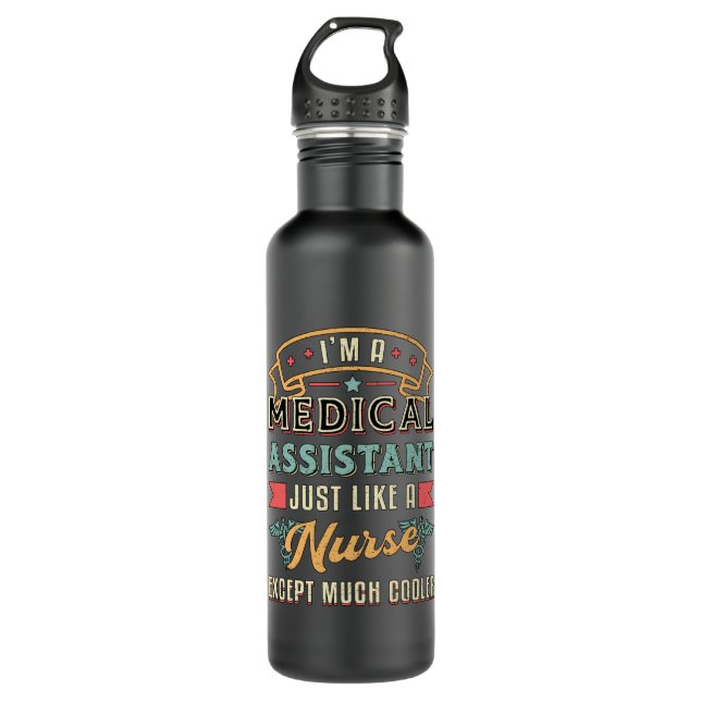 Ich bin medizinischer Assistenzarzt Edelstahlflasche (Vorderseite)